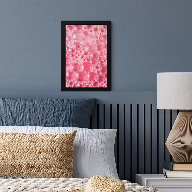 Poster met lijst - Roze - Schuim - Bubbels — 4