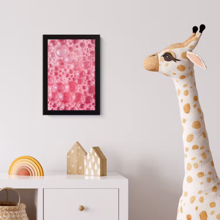Poster met lijst - Roze - Schuim - Bubbels — 5