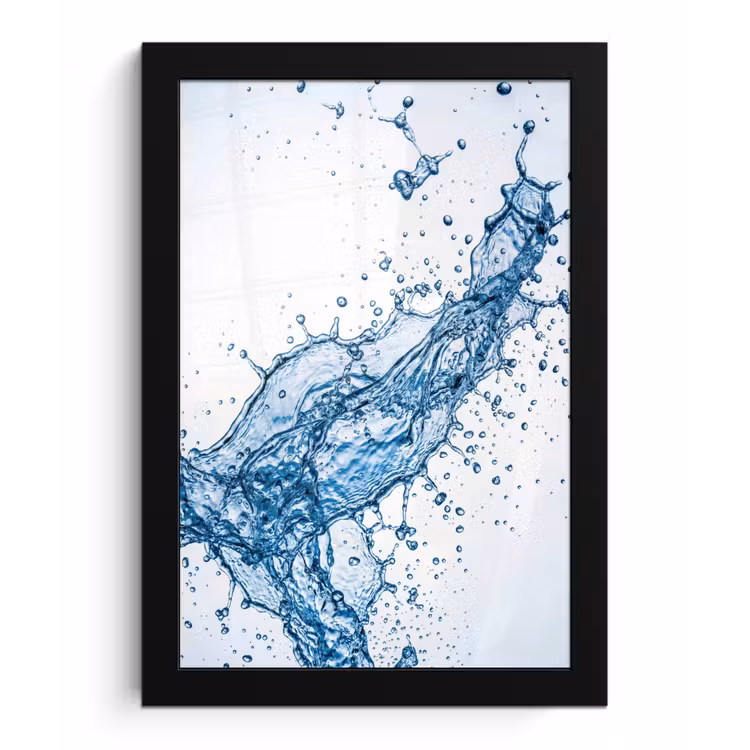 Poster met lijst - Spash - Water - Blauw — 1