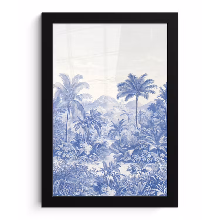 Poster met lijst - Tropisch - Jungle - Blauw — 1