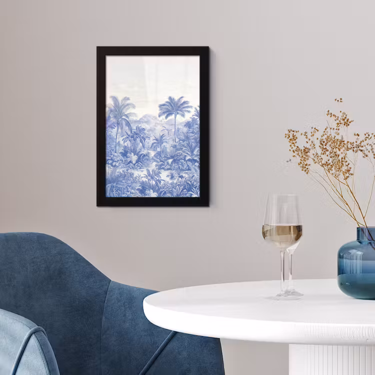 Poster met lijst - Tropisch - Jungle - Blauw — 2