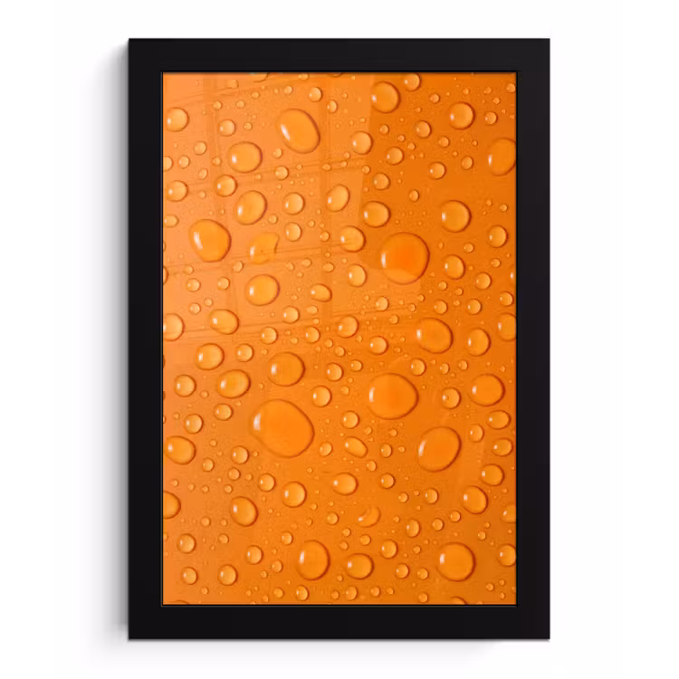 Poster met lijst - Water - Druppels - Oranje — 1