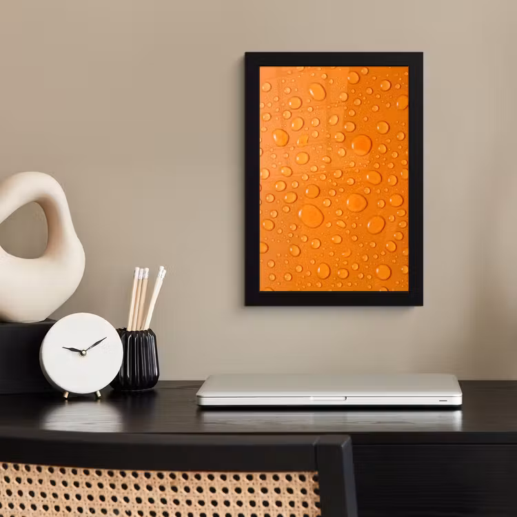 Poster met lijst - Water - Druppels - Oranje — 3