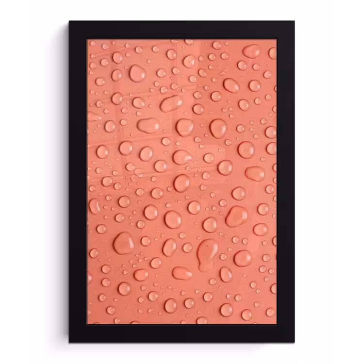 Poster met lijst - Water - Druppels - Roze — 1
