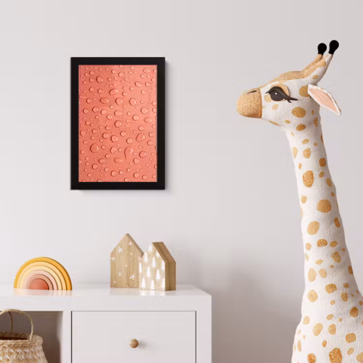 Poster met lijst - Water - Druppels - Roze — 5