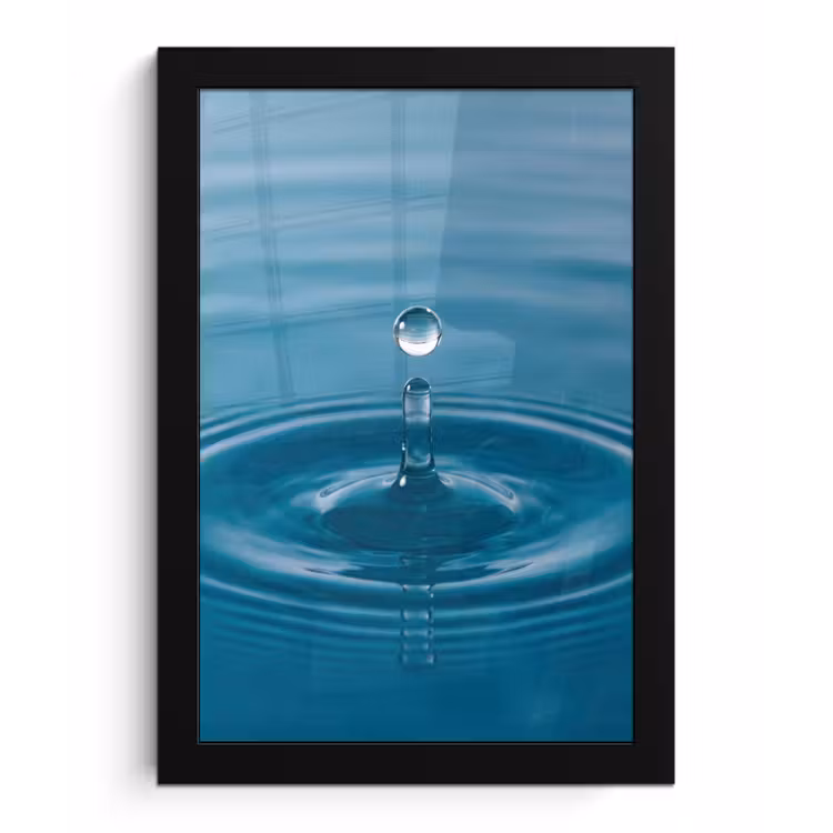 Poster met lijst - Waterdruppel - Water - Oppervlakte — 1