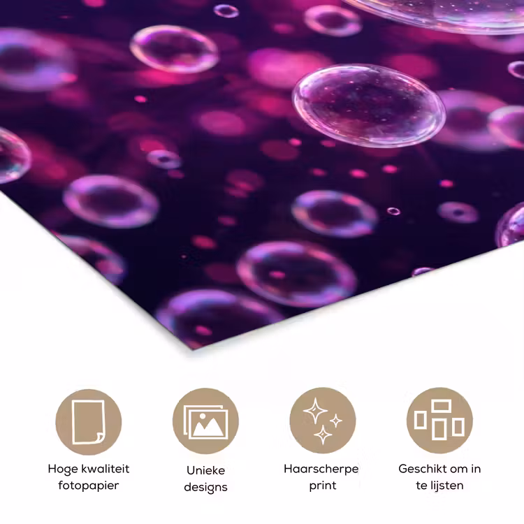 Poster - Paars - Bubbels - Schuim — 5