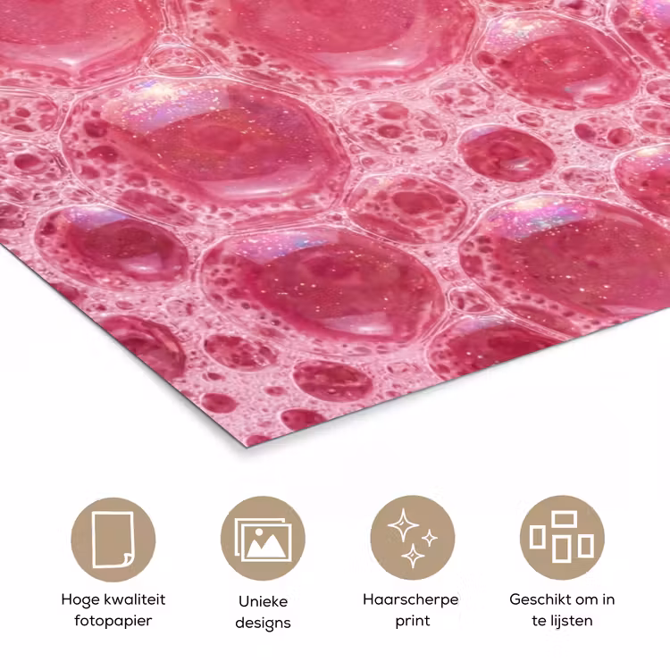 Poster - Roze - Schuim - Bubbels — 5