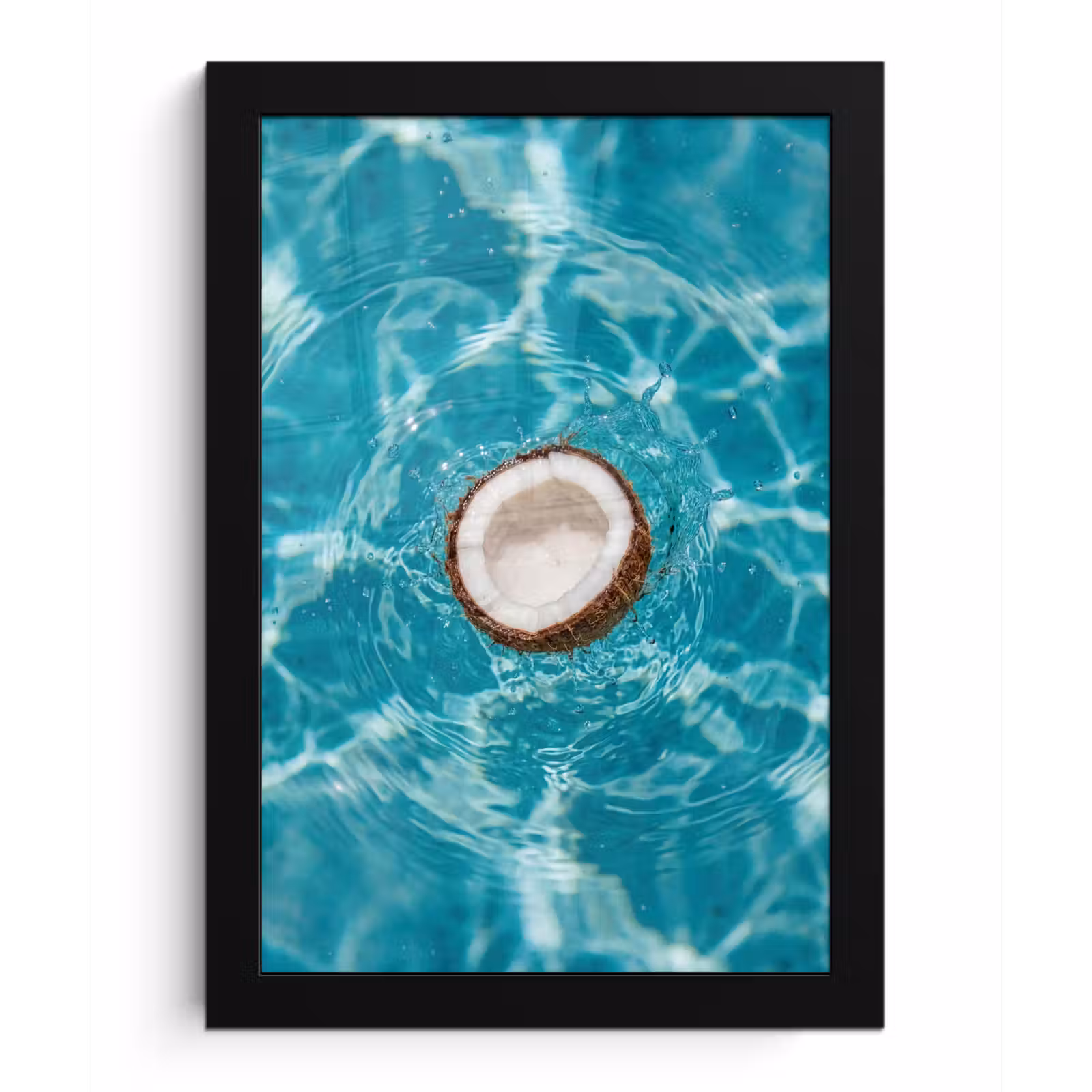 Poster met lijst - Kokosnoot - Water - Wit — 1
