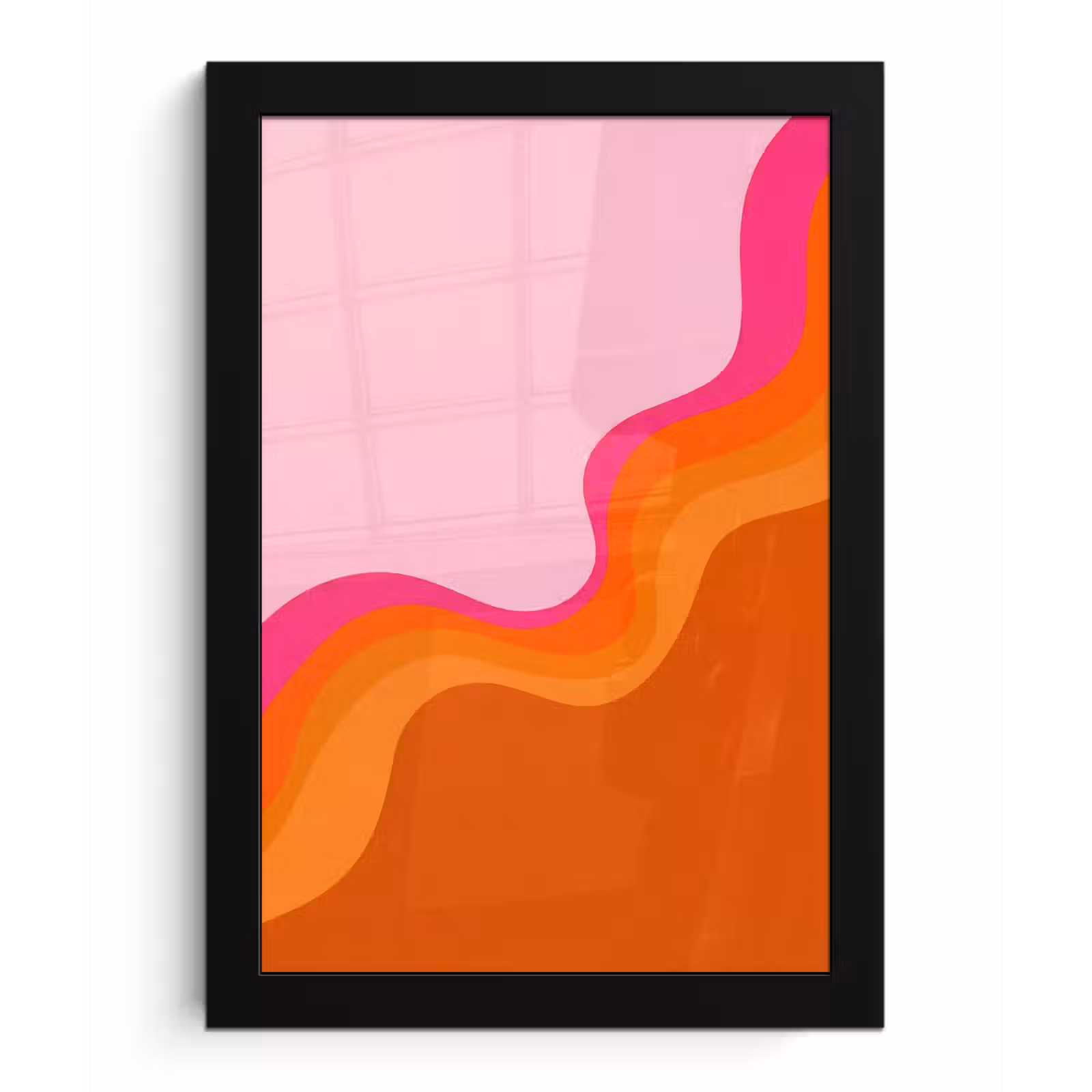 Poster met lijst - Retro - Waves - Kleurrijk — 1