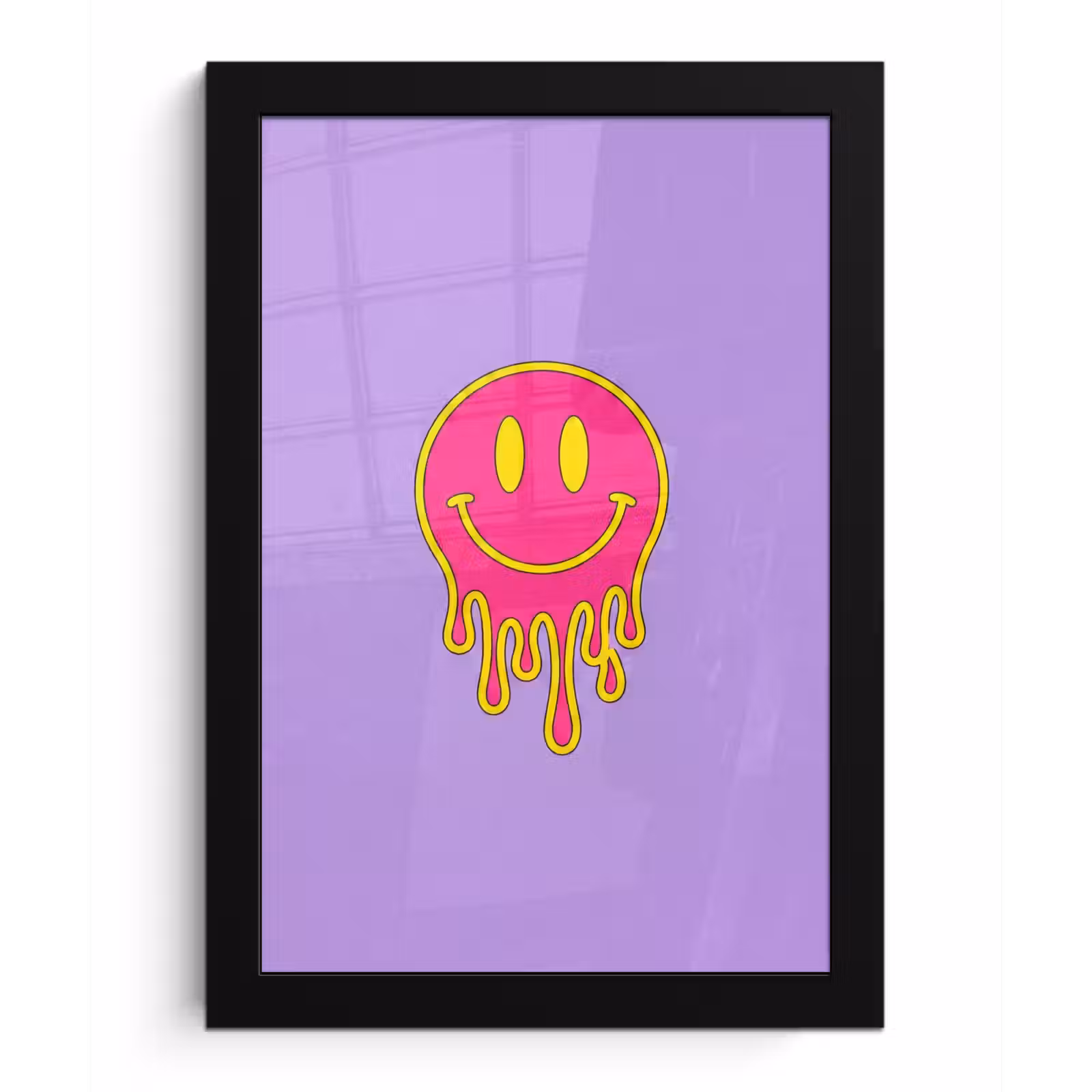 Poster met lijst - Smiley - Drip - Neon — 1