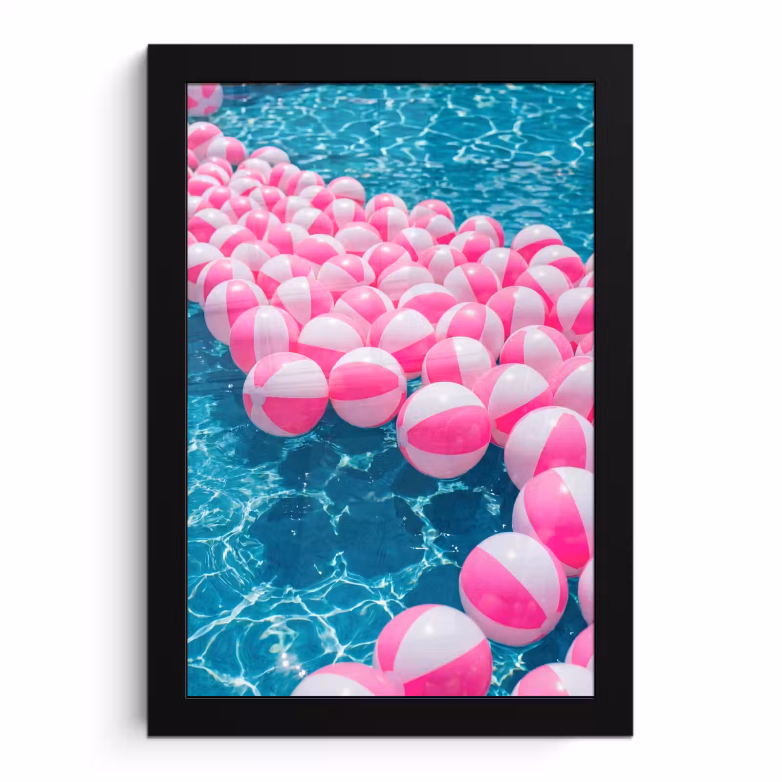 Poster met lijst - Strandballen - Roze - Water — 1