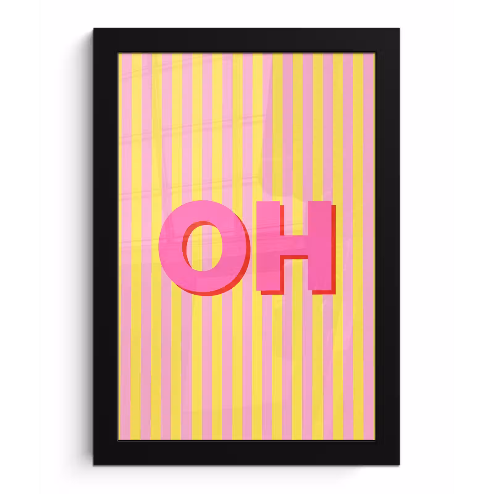 Poster met lijst - Tekst - Strepen - Roze — 1