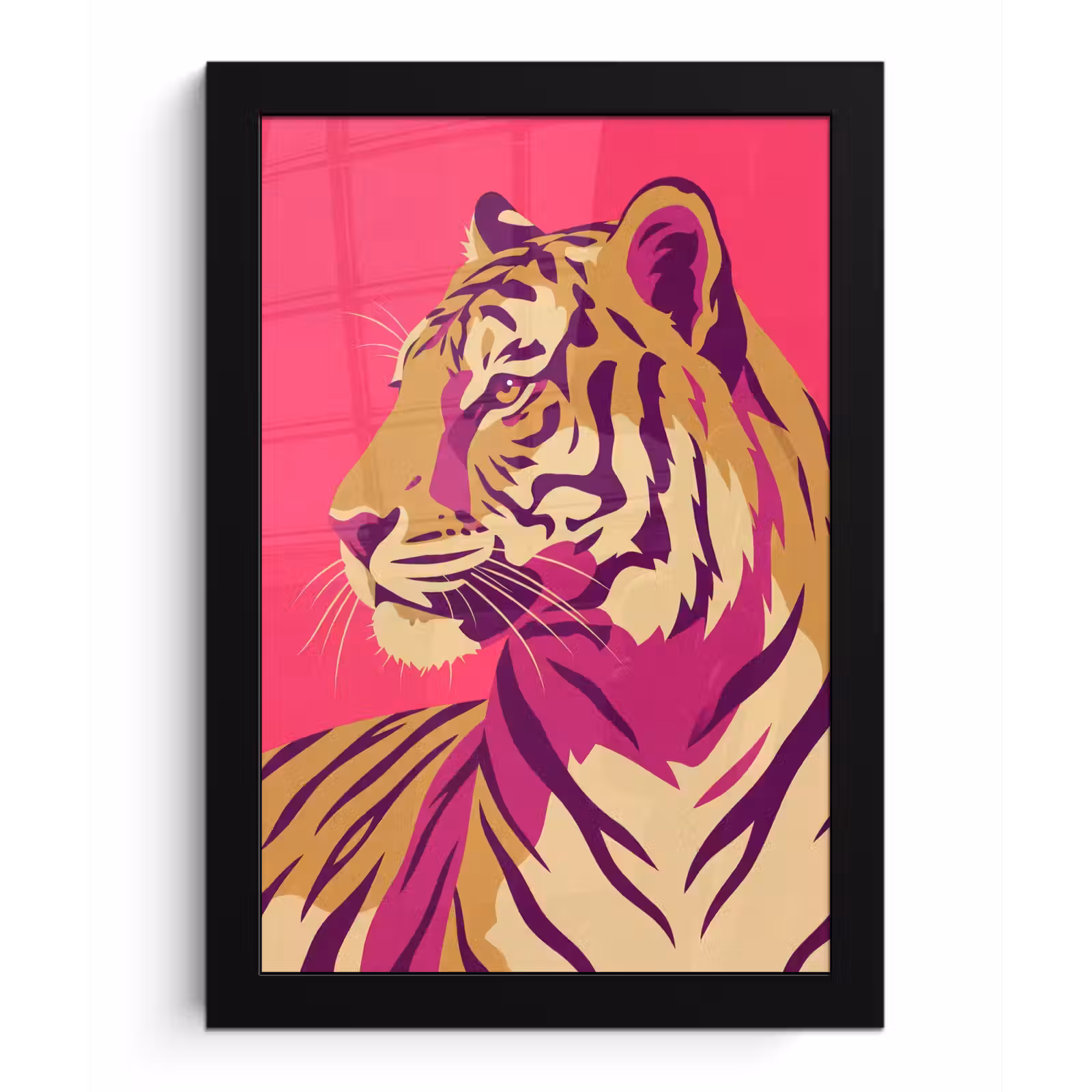 Poster met lijst - Tijger - Modern - Neon — 1