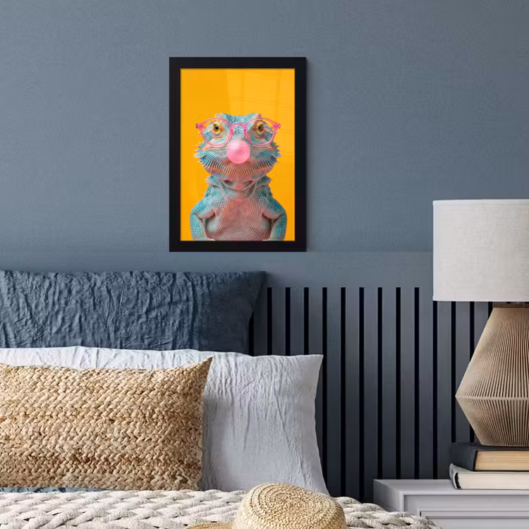 Poster met lijst - Kameleon - Kauwgom - Kleurrijk — 4