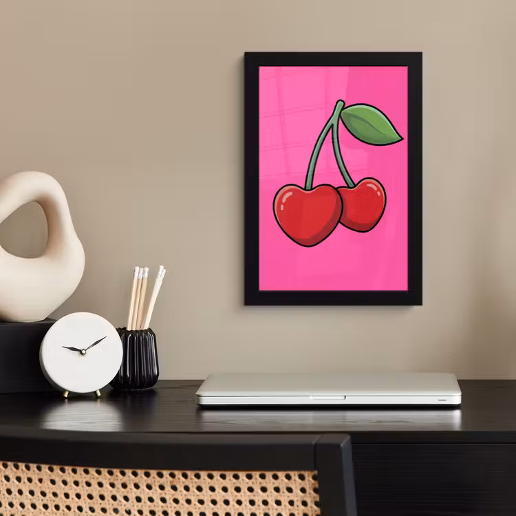 Poster met lijst - Kers - Roze - Fruit — 3