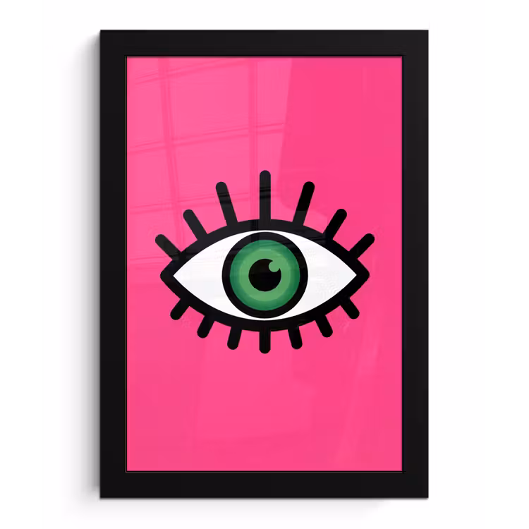 Poster met lijst - Minimalistisch - Oog - Roze — 1