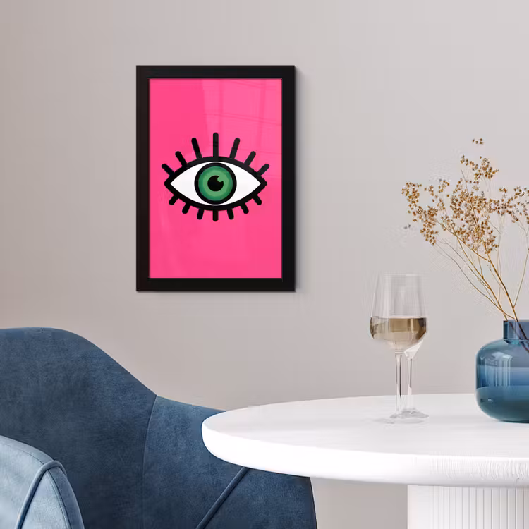 Poster met lijst - Minimalistisch - Oog - Roze — 2