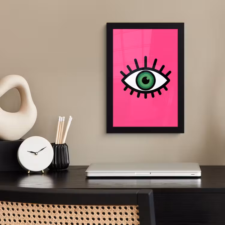 Poster met lijst - Minimalistisch - Oog - Roze — 3
