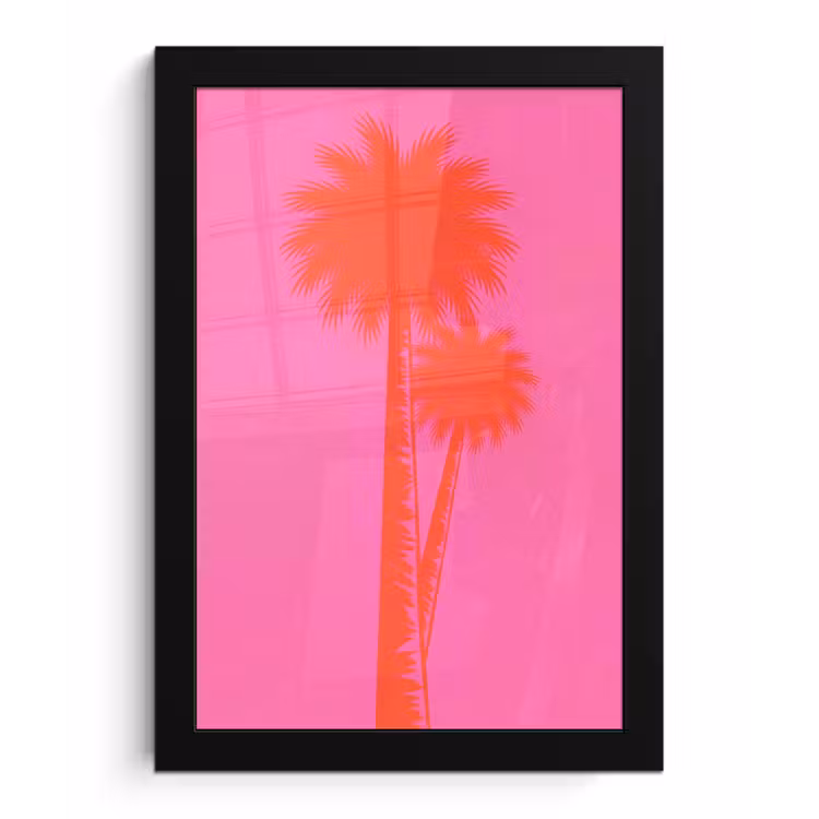 Poster met lijst - Palmbomen - Modern - Roze — 1