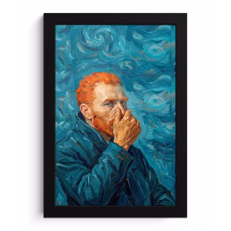 Poster met lijst - Portret - Klassiek - Blauw — 1