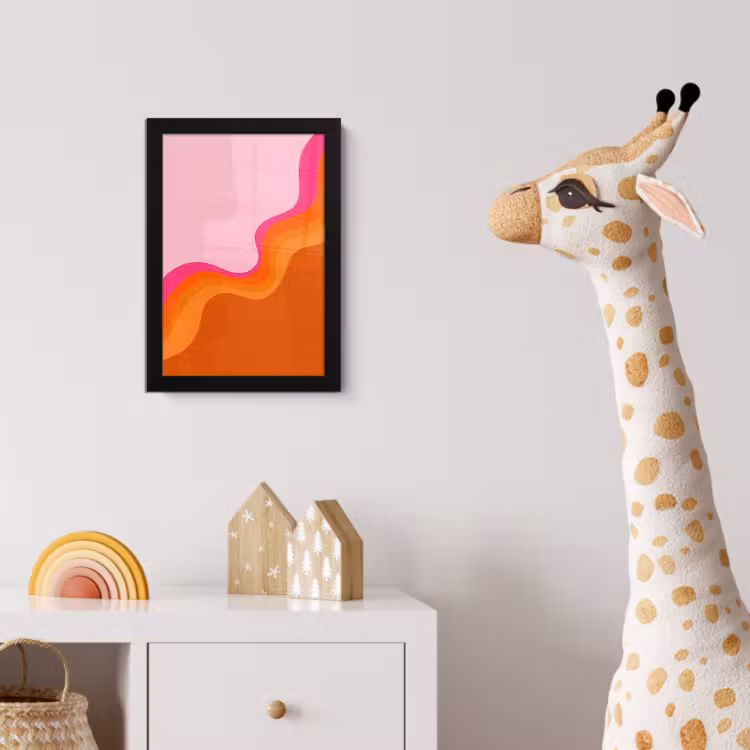 Poster met lijst - Retro - Waves - Kleurrijk — 5