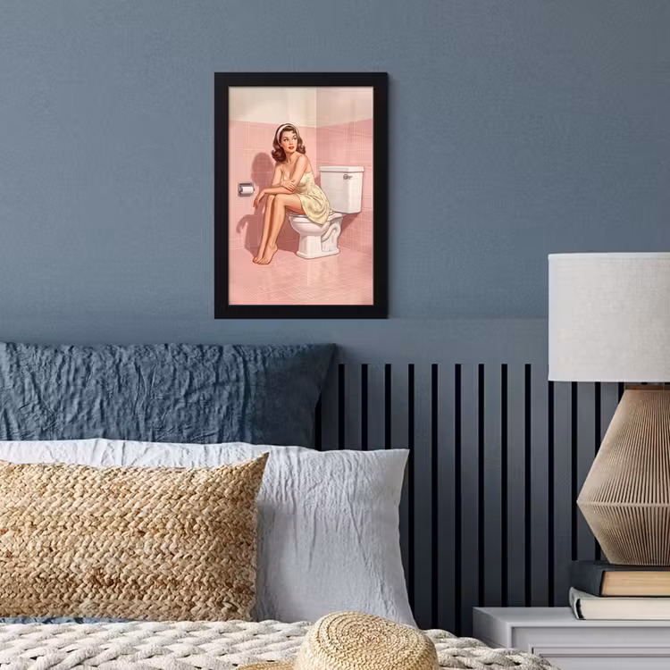 Poster met lijst - Roze - Retro - Vrouw — 4