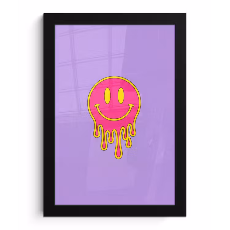 Poster met lijst - Smiley - Drip - Neon — 1