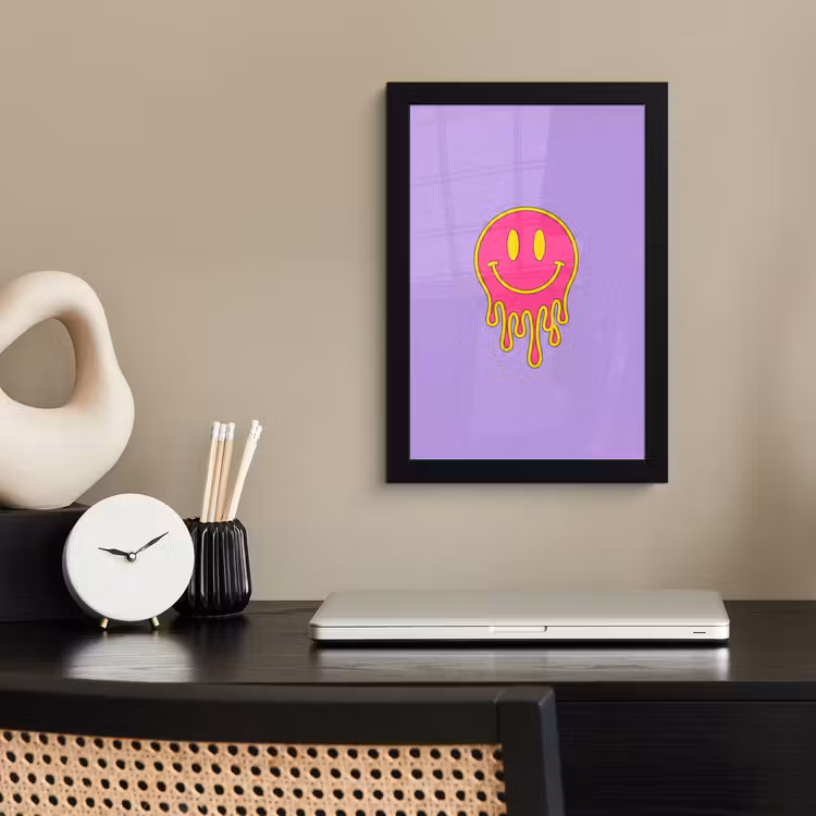 Poster met lijst - Smiley - Drip - Neon — 3