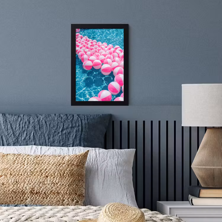 Poster met lijst - Strandballen - Roze - Water — 4