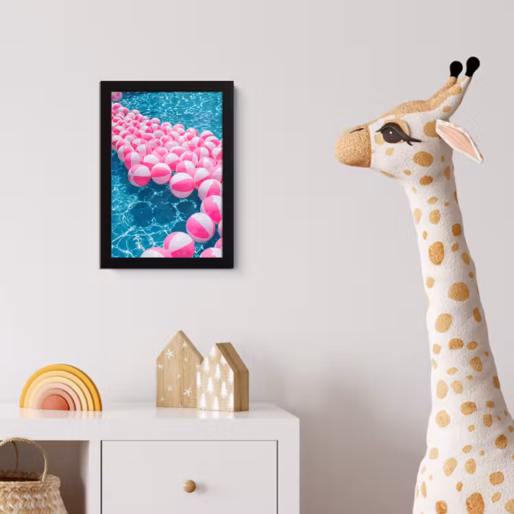 Poster met lijst - Strandballen - Roze - Water — 5