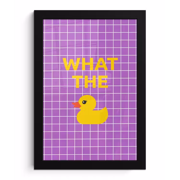 Poster met lijst - Tekst - Eend - Paars — 1