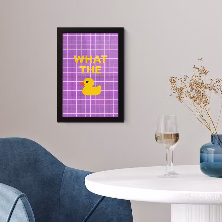 Poster met lijst - Tekst - Eend - Paars — 2