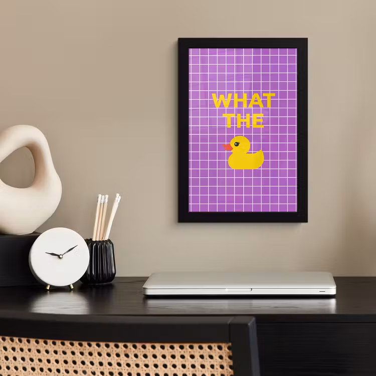 Poster met lijst - Tekst - Eend - Paars — 3