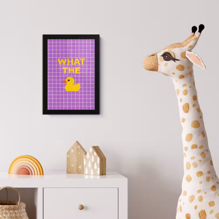 Poster met lijst - Tekst - Eend - Paars — 5