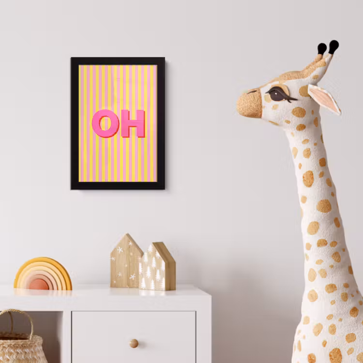Poster met lijst - Tekst - Strepen - Roze — 5