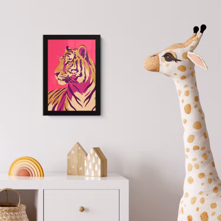 Poster met lijst - Tijger - Modern - Neon — 5