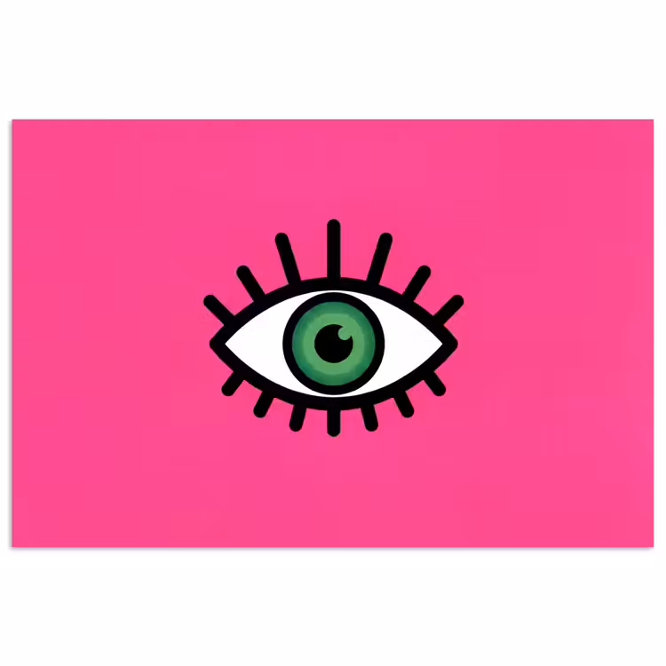 Poster - Minimalistisch - Oog - Roze — 1
