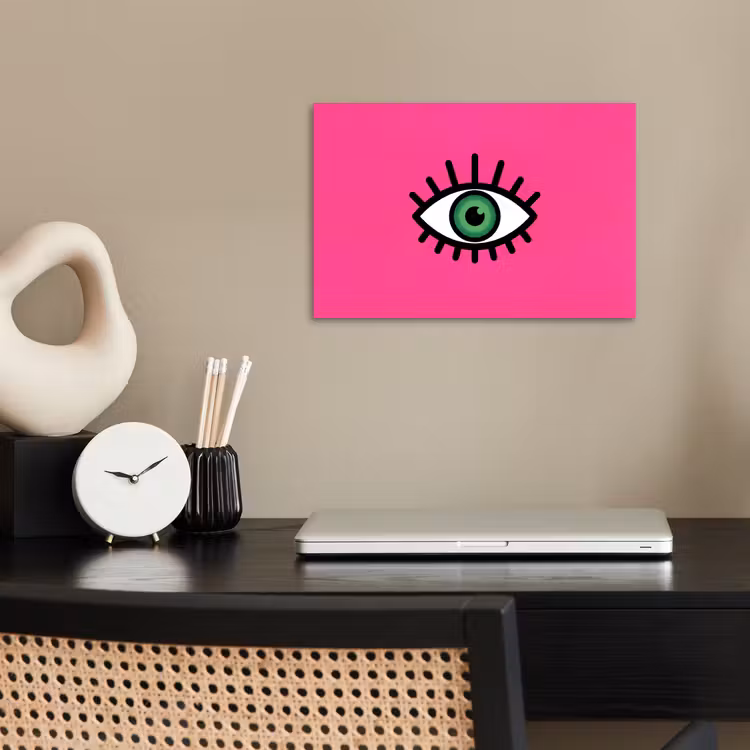 Poster - Minimalistisch - Oog - Roze — 2