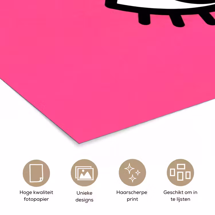 Poster - Minimalistisch - Oog - Roze — 5