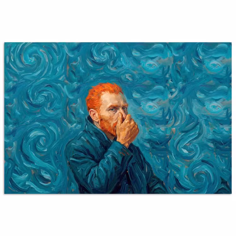 Poster - Portret - Klassiek - Blauw — 1