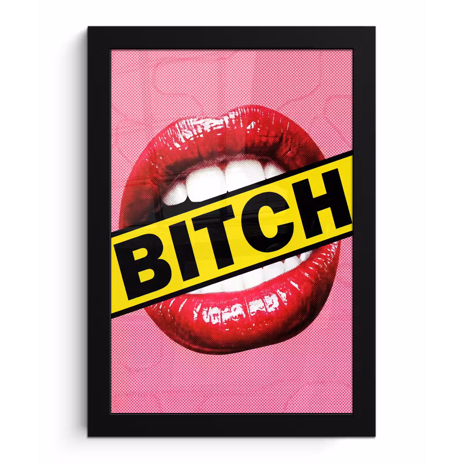 Poster met lijst - Lippen - Tekst - Kleurrijk — 1