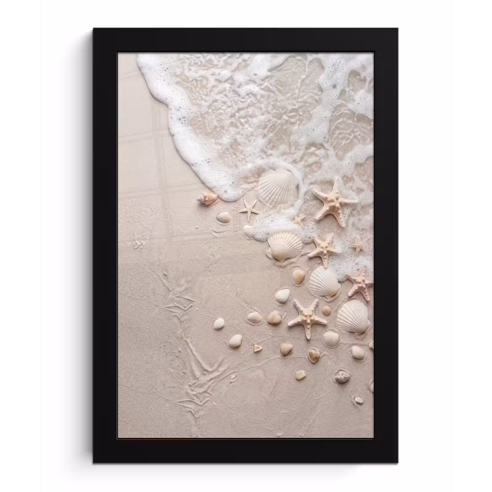 Poster met lijst - Schelpen - Zeesterren - Strand — 1