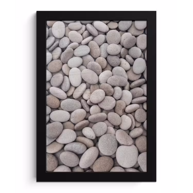 Poster met lijst - Kiezels - Stenen - Grijs — 1