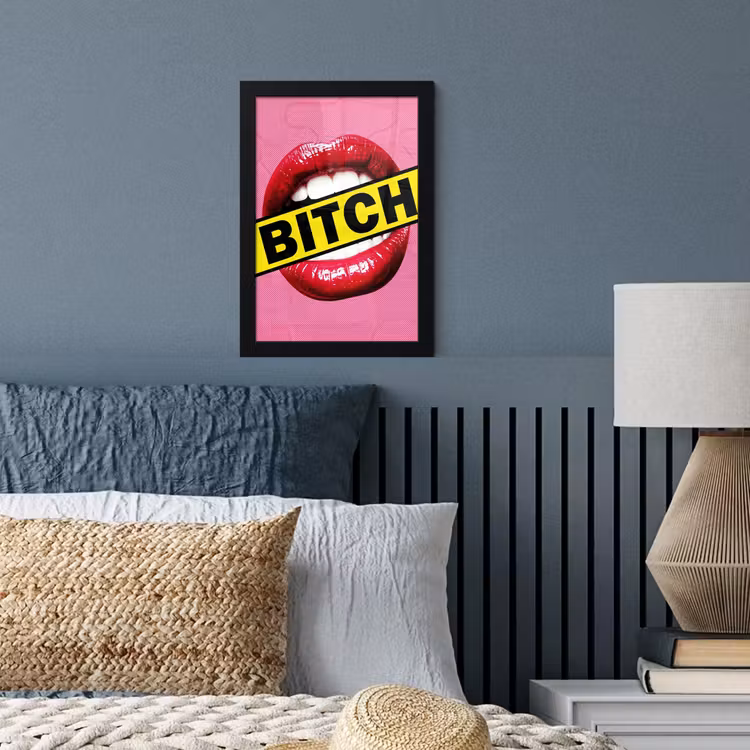 Poster met lijst - Lippen - Tekst - Kleurrijk — 4