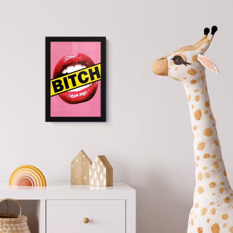 Poster met lijst - Lippen - Tekst - Kleurrijk — 5