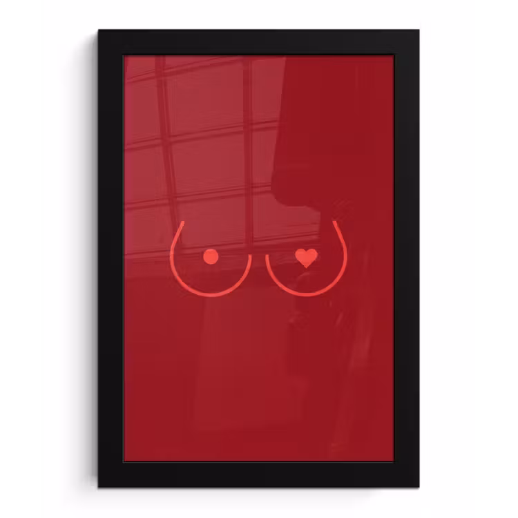 Poster met lijst - Minimalistisch - Lijnillustratie - Rood — 1