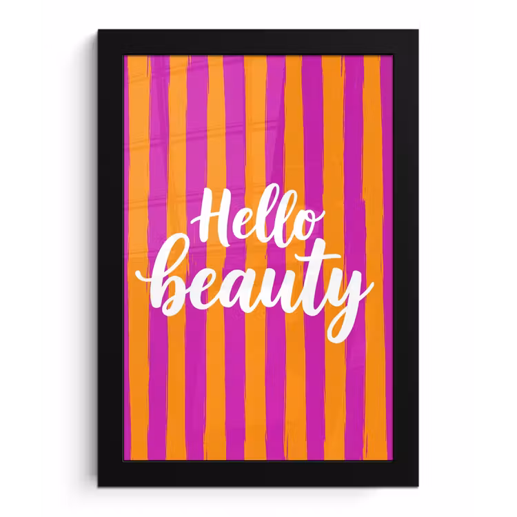 Poster met lijst - Modern - Hello - Oranje — 1