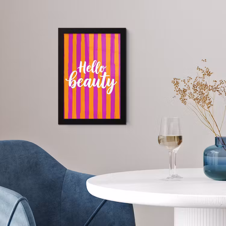 Poster met lijst - Modern - Hello - Oranje — 2