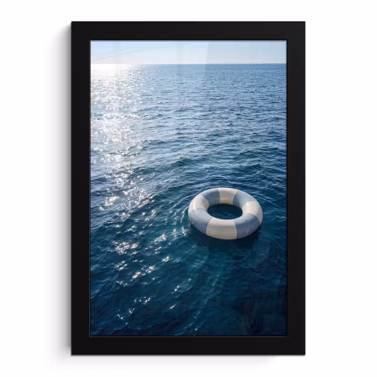Poster met lijst - Oceaan - Zwemband - Horizon — 1